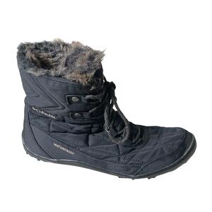COLUMBIA Women’s Minx Shorty Winter Waterproof Lace Up Boots Black 10.5